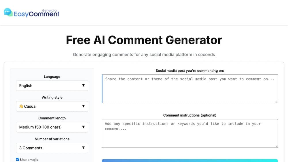 Easy Comment Generator