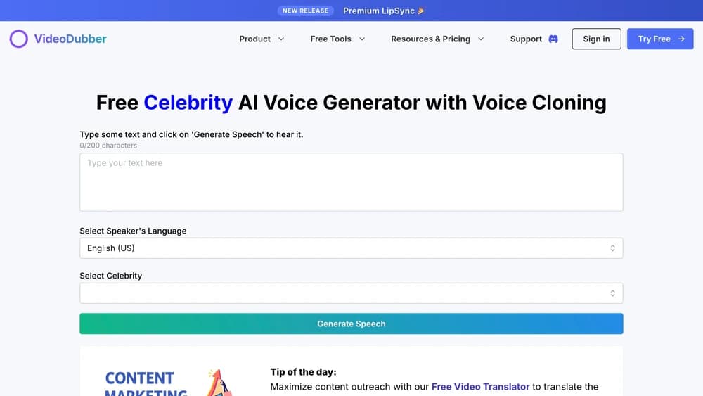 VideoDubber - AI Celebrity Voice Generator