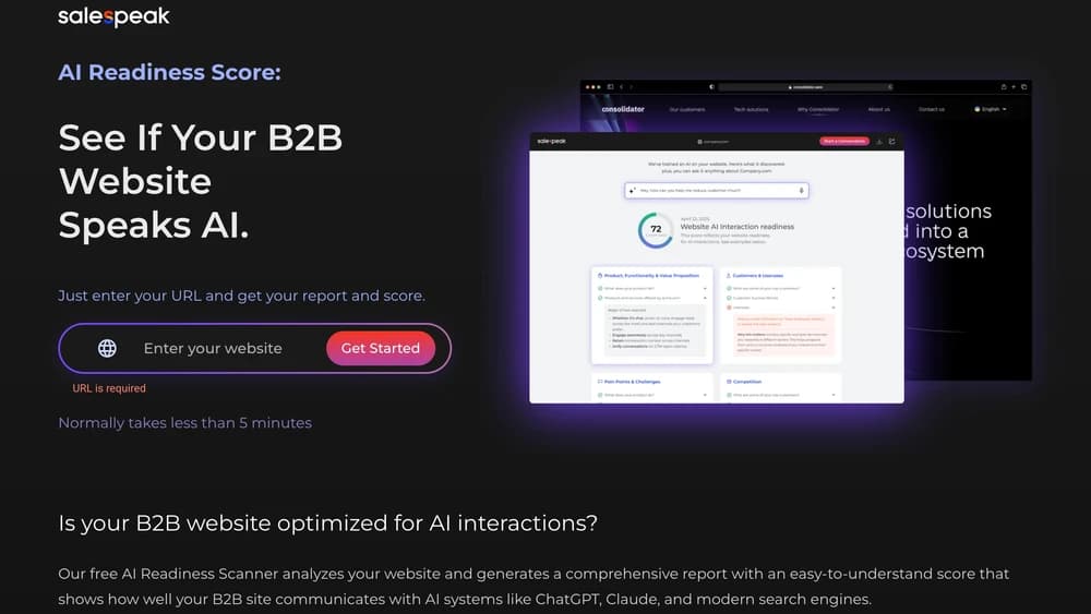 Website AI Grader by Salespeak